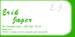 erik jager business card